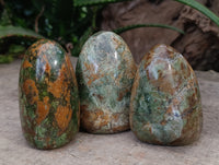 Polished Chrysoprase Standing Free Forms x 6 From Madagascar