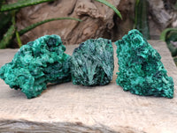 Natural Silky Malachite Specimens x 6 From Kasompe, Congo - Toprock Gemstones and Minerals 