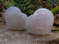 Polished Pink Pearl Girasol Quartz Hearts x 3 From Ambatondrazaka, Madagascar