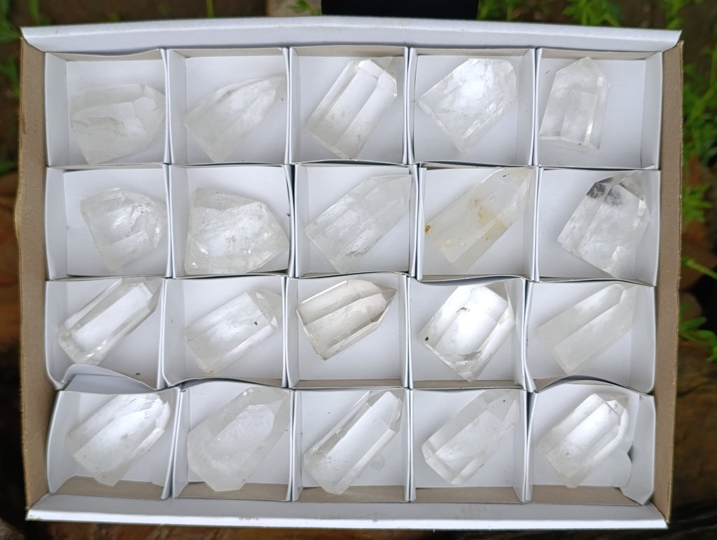 Polished Clear Quartz Crystals x 20 From Madagascar - Toprock Gemstones and Minerals 