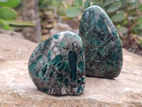Polished Emerald Mica In Matrix Standing Free Forms x 4 From Mutoko, Zimbabwe - Toprock Gemstones and Minerals 