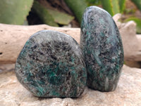 Polished Emerald Mica In Matrix Standing Free Forms x 4 From Mutoko, Zimbabwe - Toprock Gemstones and Minerals 