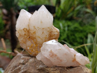 Natural White Quartz Clusters x 9 From Madagascar