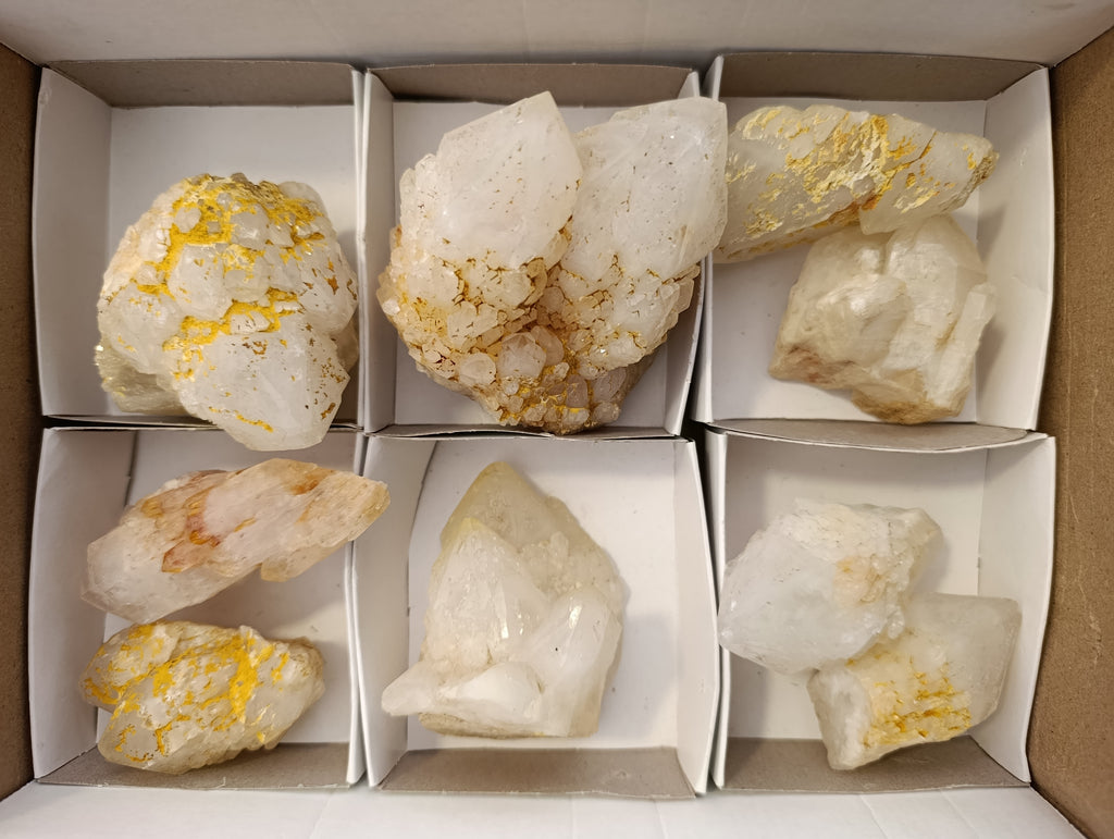Natural White Quartz Clusters x 9 From Madagascar - Toprock Gemstones and Minerals 