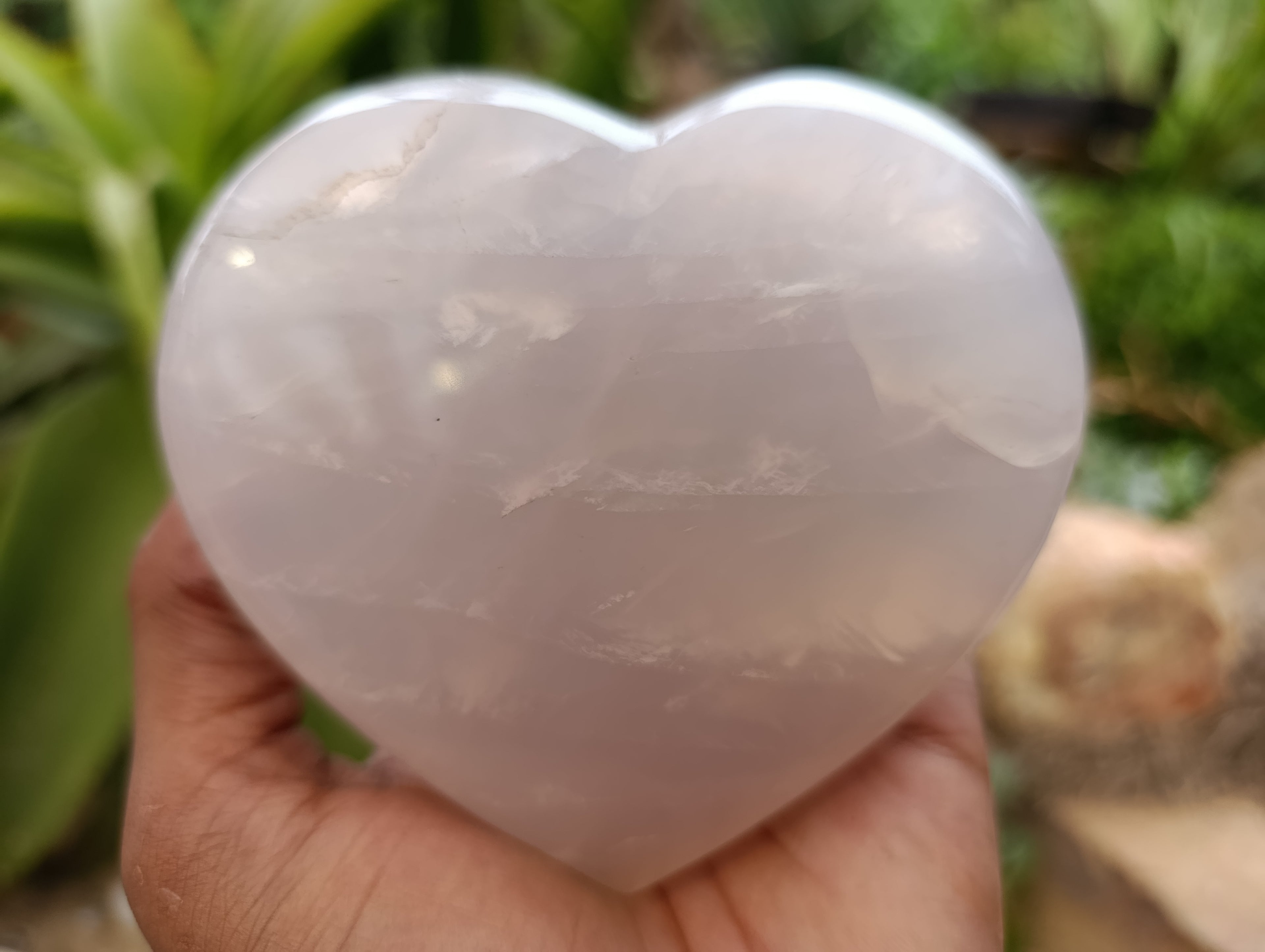 Polished Pink Pearl Girasol Quartz Hearts x 3 From Ambatondrazaka, Madagascar - Toprock Gemstones and Minerals 