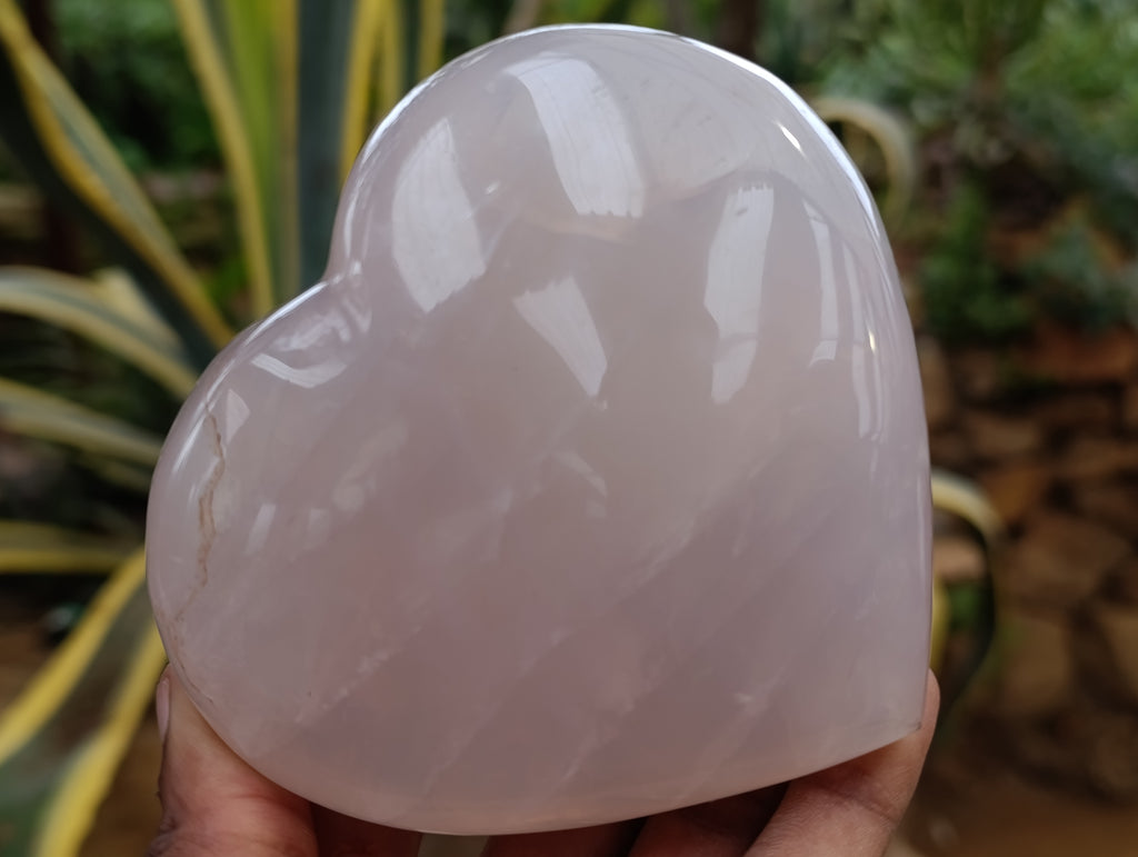 Polished Pink Pearl Girasol Quartz Hearts x 3 From Ambatondrazaka, Madagascar - Toprock Gemstones and Minerals 