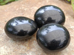 Polished Black Basalt Palm Stones x 12 From Antsirabe, Madagascar - Toprock Gemstones and Minerals 