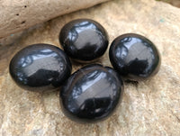 Polished Black Basalt Palm Stones x 12 From Antsirabe, Madagascar - Toprock Gemstones and Minerals 