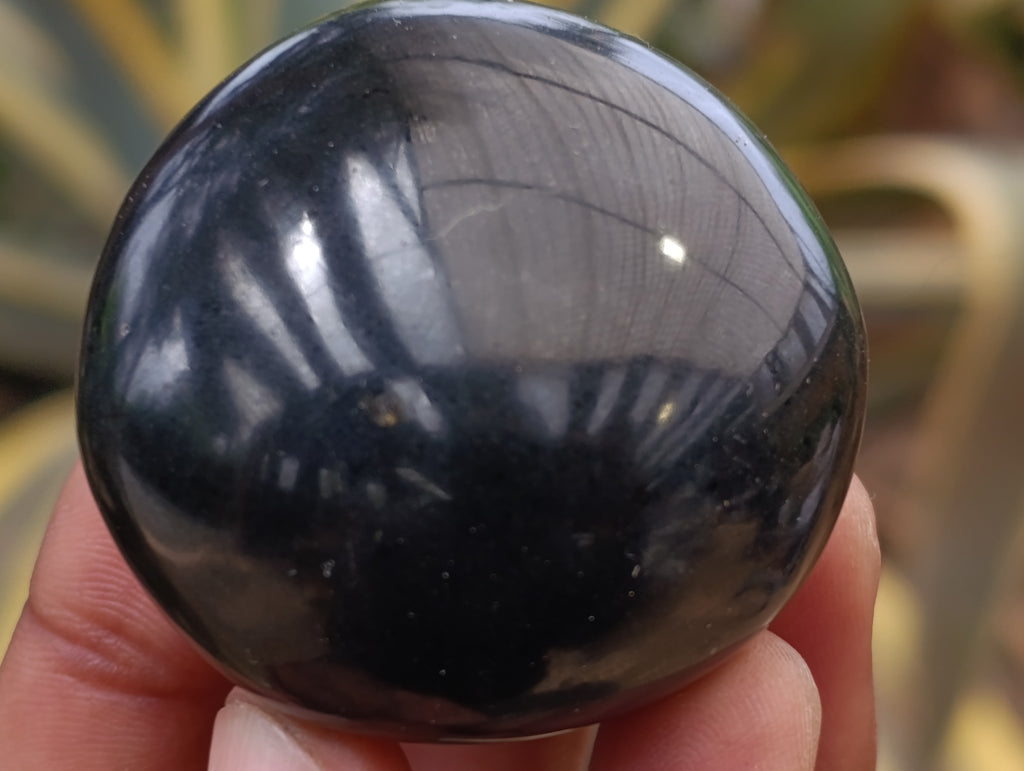 Polished Black Basalt Palm Stones x 12 From Antsirabe, Madagascar - Toprock Gemstones and Minerals 