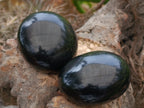 Polished Black Basalt Palm Stones x 12 From Antsirabe, Madagascar - Toprock Gemstones and Minerals 