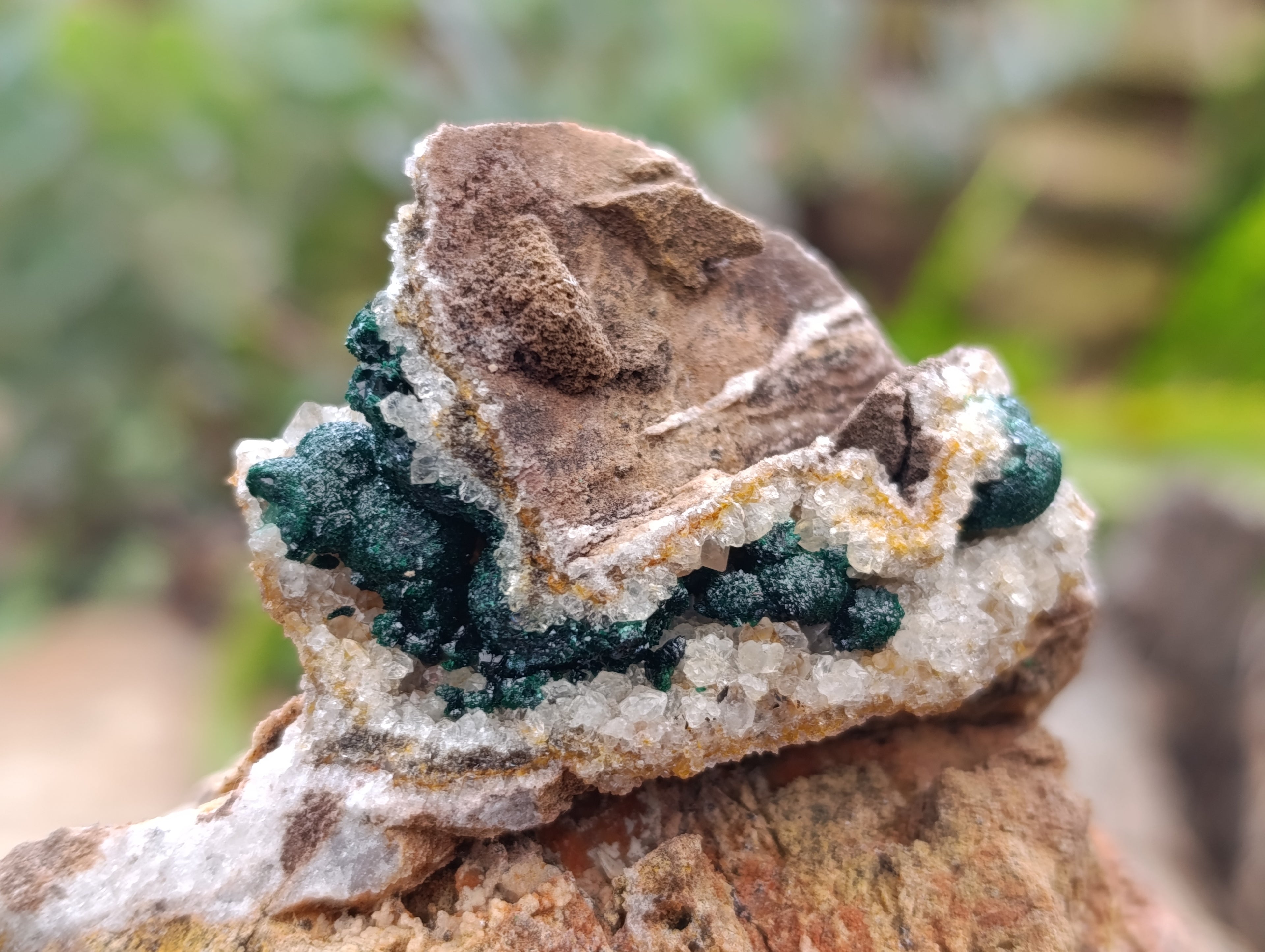 Natural Ball Malachite On Dolomite Matrix Specimens x 3 From Kambove, Congo - Toprock Gemstones and Minerals 