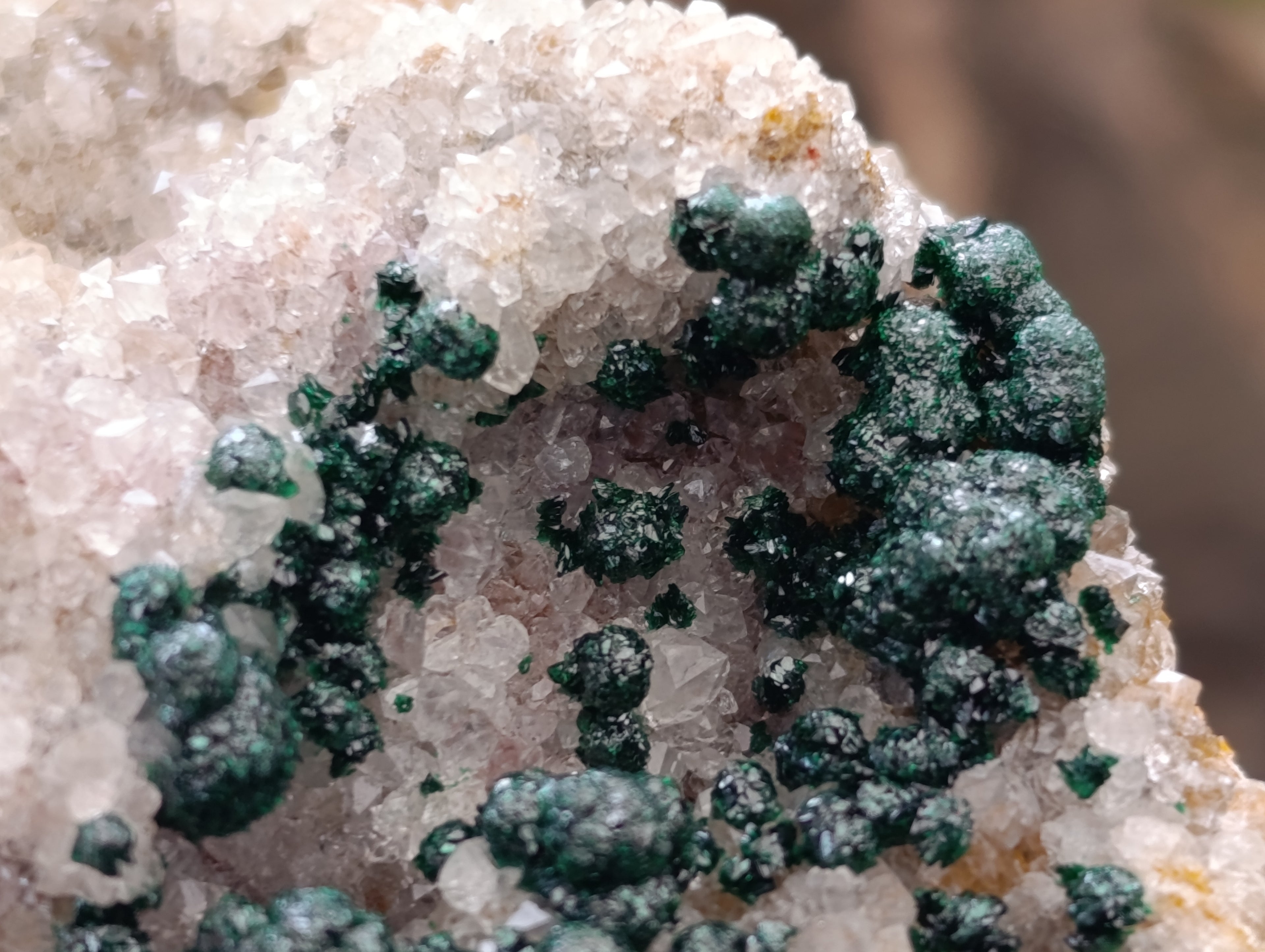 Natural Ball Malachite On Dolomite Matrix Specimens x 3 From Kambove, Congo - Toprock Gemstones and Minerals 