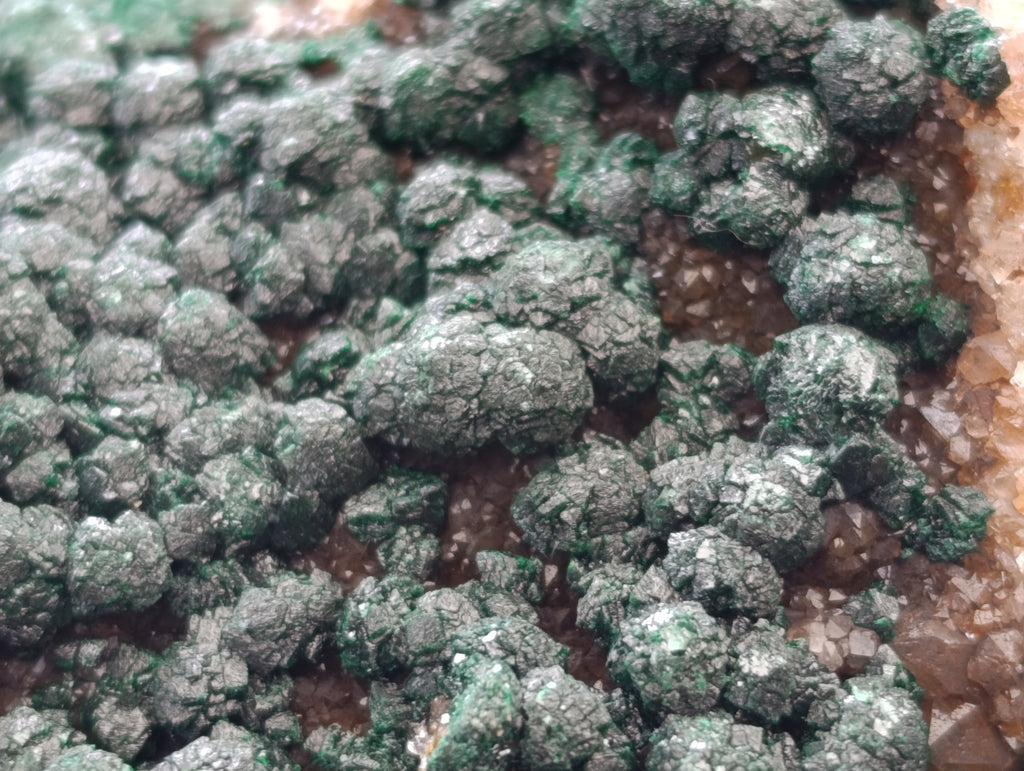 Natural Ball Malachite On Dolomite Matrix Specimens x 3 From Kambove, Congo - Toprock Gemstones and Minerals 