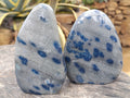 Polished Blue Spinel Spotted Quartz Standing Free Forms x 2 From Madagascar - Toprock Gemstones and Minerals 