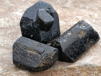 Natural Black Tourmaline Double Terminated Crystals x 35 From Zimbabwe