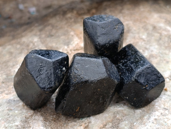 Natural Black Tourmaline Double Terminated Crystals x 35 From Zimbabwe