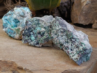Natural Drusy Coated Chrysocolla Specimens x 12 From Likasi, Congo - Toprock Gemstones and Minerals 