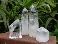 Polished Clear Quartz Crystals x 4 From Madagascar