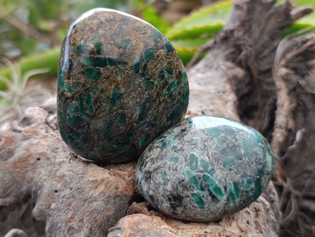 Polished Emerald Mica In Matrix Free Forms x 8 From Mutoko, Zimbabwe - Toprock Gemstones and Minerals 