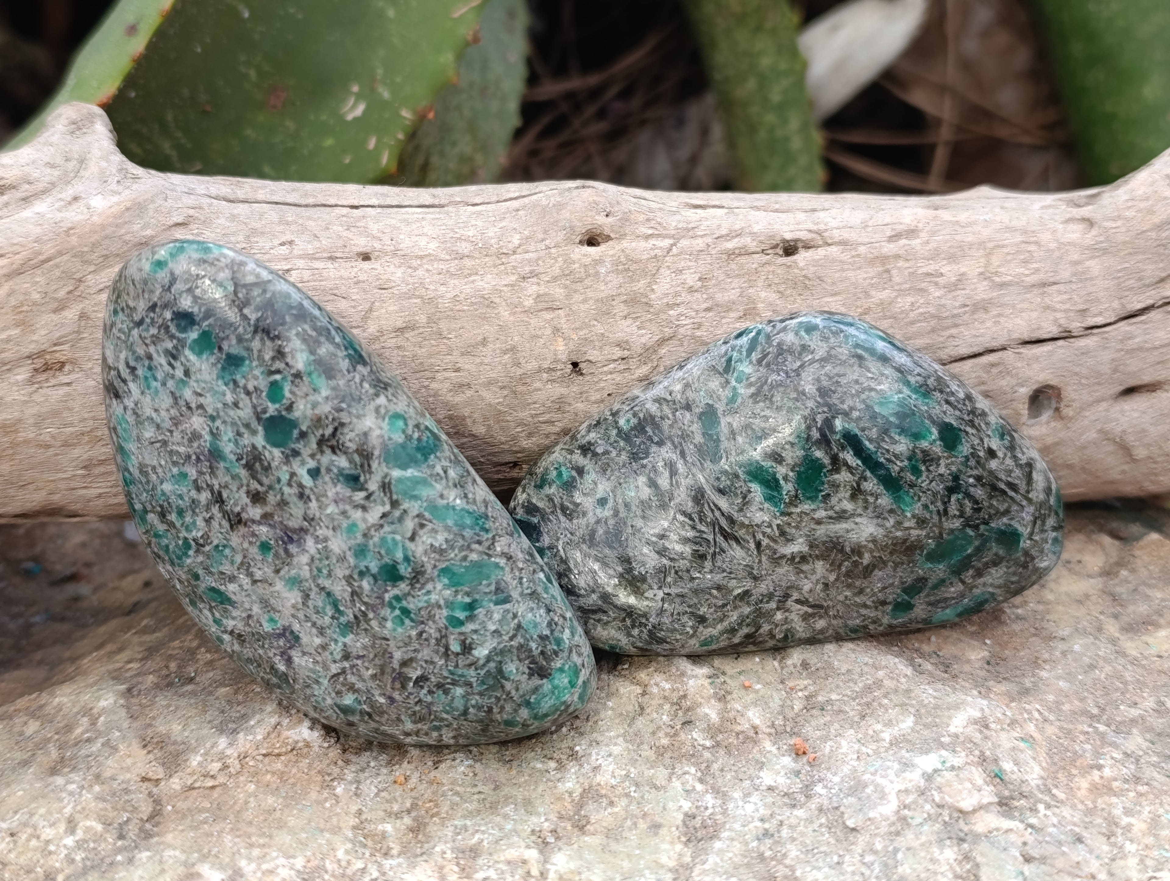 Polished Emerald Mica In Matrix Free Forms x 8 From Mutoko, Zimbabwe - Toprock Gemstones and Minerals 