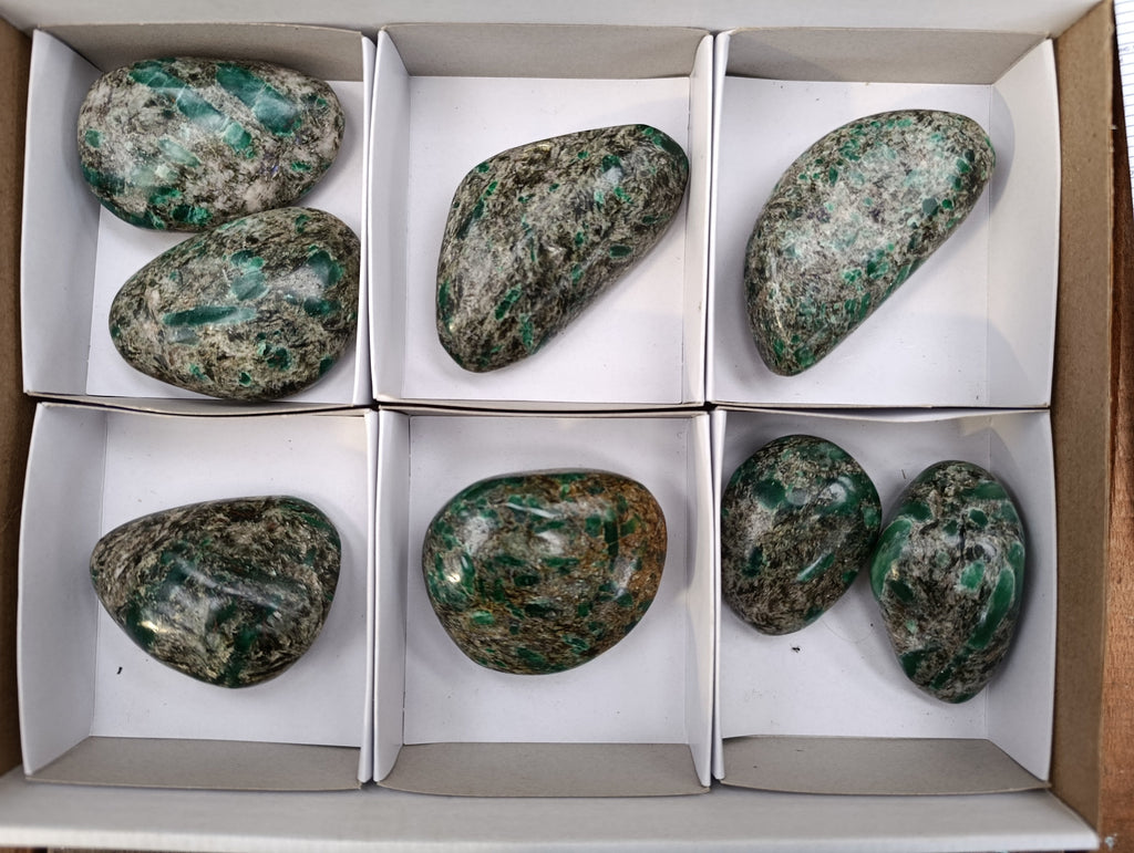 Polished Emerald Mica In Matrix Free Forms x 8 From Mutoko, Zimbabwe - Toprock Gemstones and Minerals 