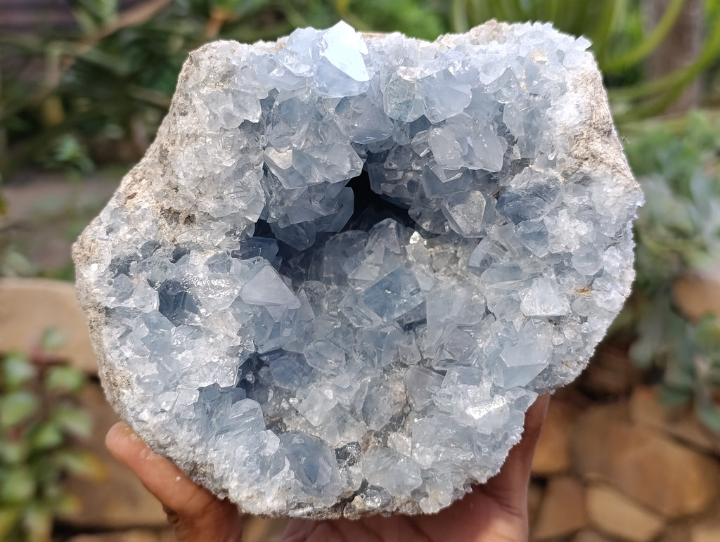 Natural Blue Celestite Geode Specimen x 1 From Sakoany, Madagascar - Toprock Gemstones and Minerals 