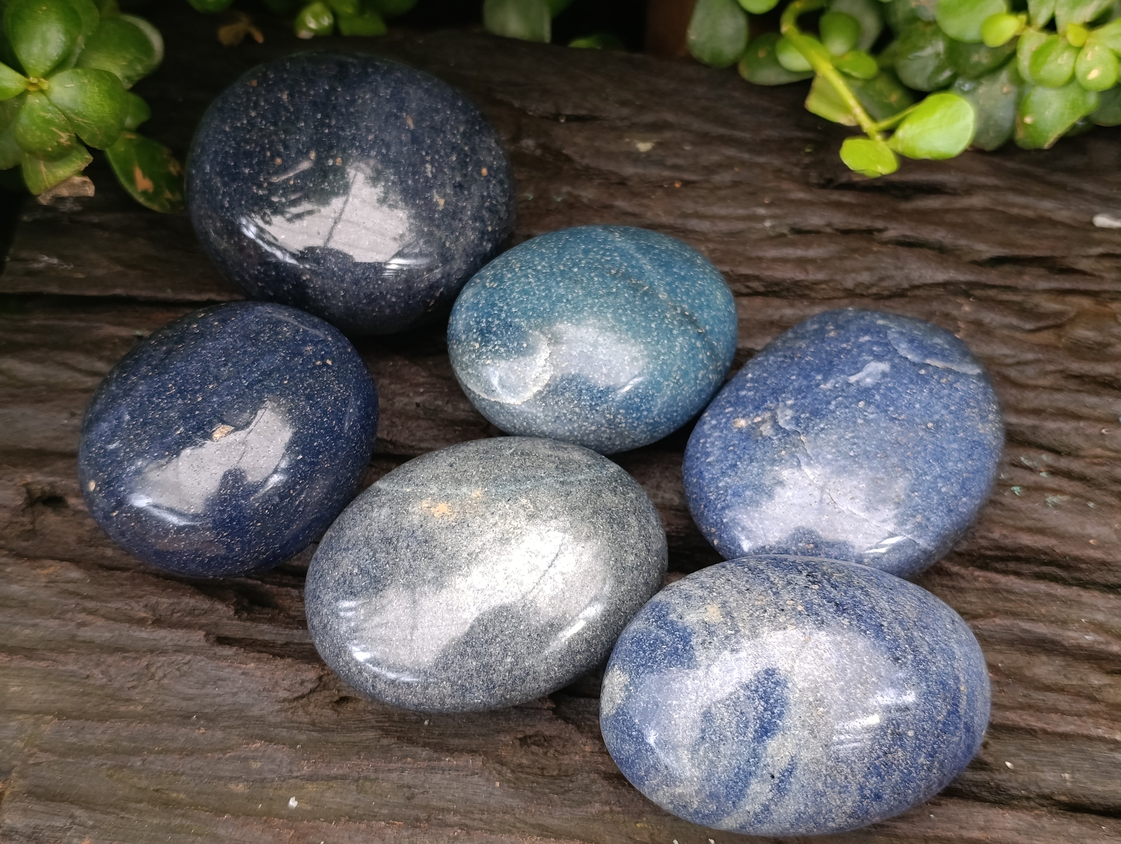 Polished Lazulite Free Forms x 6 From Madagascar - Toprock Gemstones and Minerals 