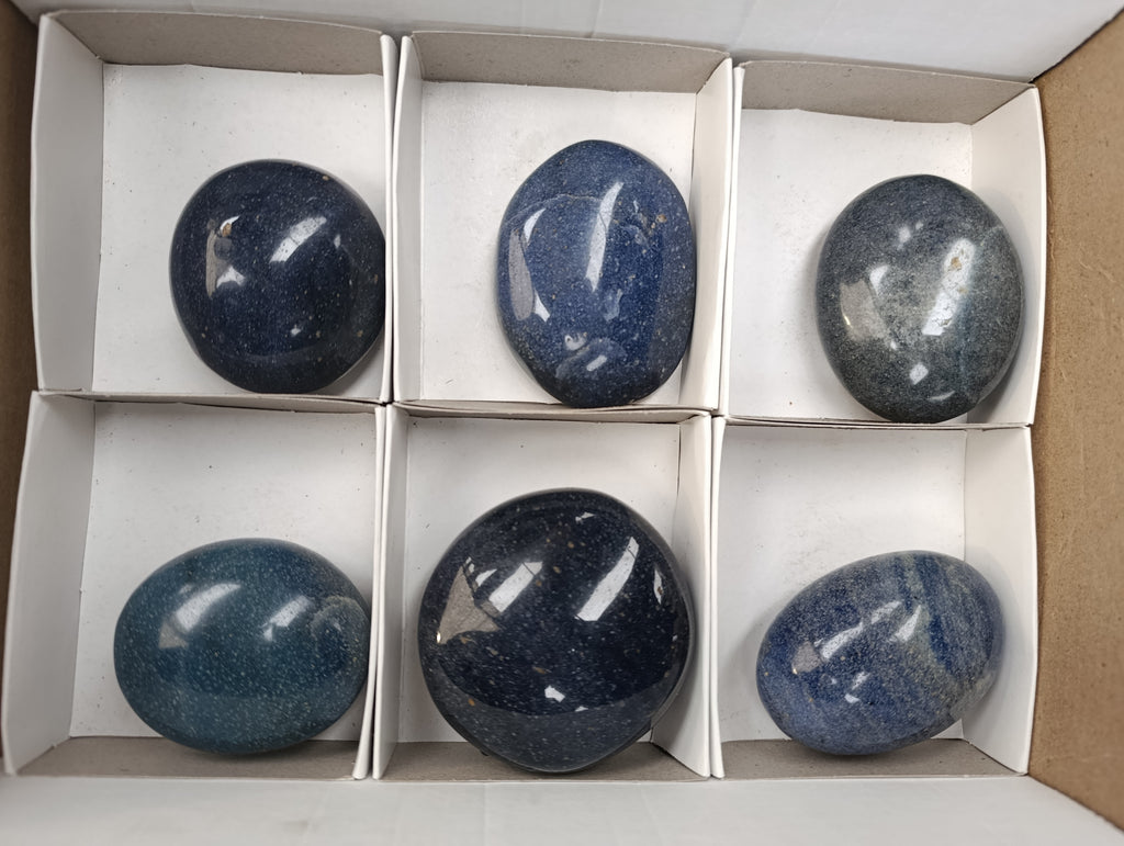 Polished Lazulite Free Forms x 6 From Madagascar - Toprock Gemstones and Minerals 
