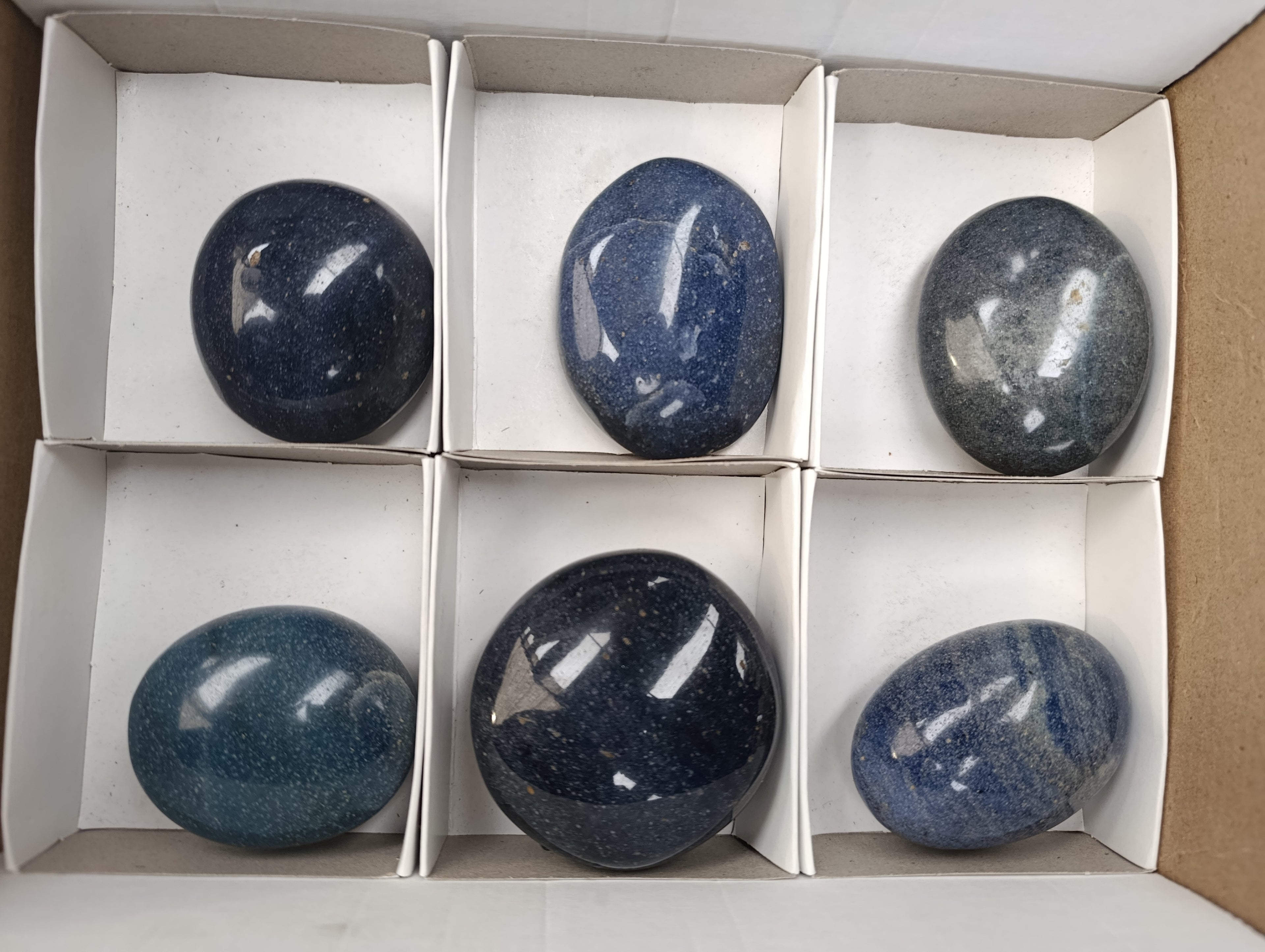 Polished Lazulite Free Forms x 6 From Madagascar - Toprock Gemstones and Minerals 