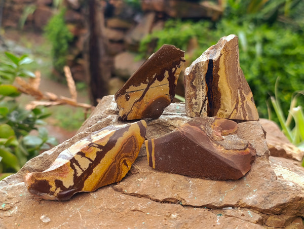 Polished On One Side Nguni Jasper Specimens x 10 From Prieska, South Africa