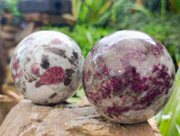 olished Rubellite Pink Tourmaline Spheres x 3 From Ambatondrazaka, Madagascar