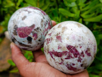 olished Rubellite Pink Tourmaline Spheres x 3 From Ambatondrazaka, Madagascar