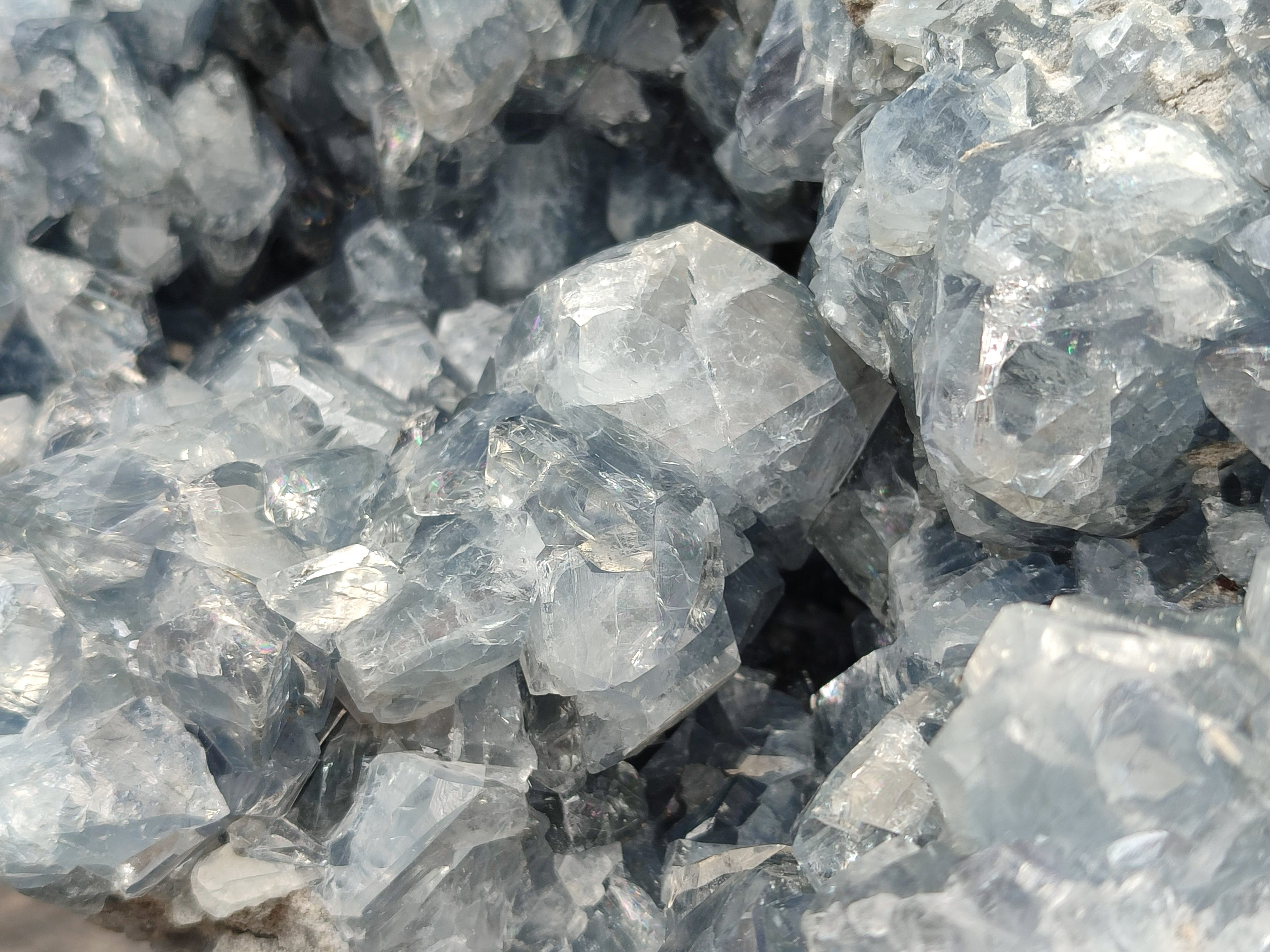 Natural Large Blue Celestite Geode Specimen x 1 From Sakoany, Madagascar - Toprock Gemstones and Minerals 