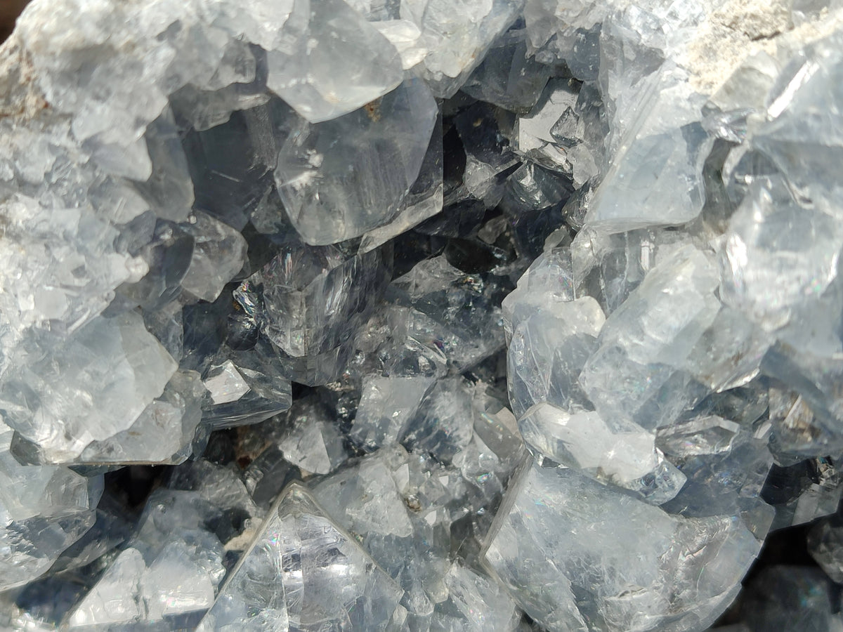 Natural Large Blue Celestite Geode Specimen x 1 From Sakoany, Madagascar - Toprock Gemstones and Minerals 