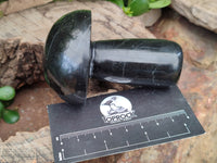 Polished Black Basalt Mushrooms x 6 From Antsirabe, Madagascar