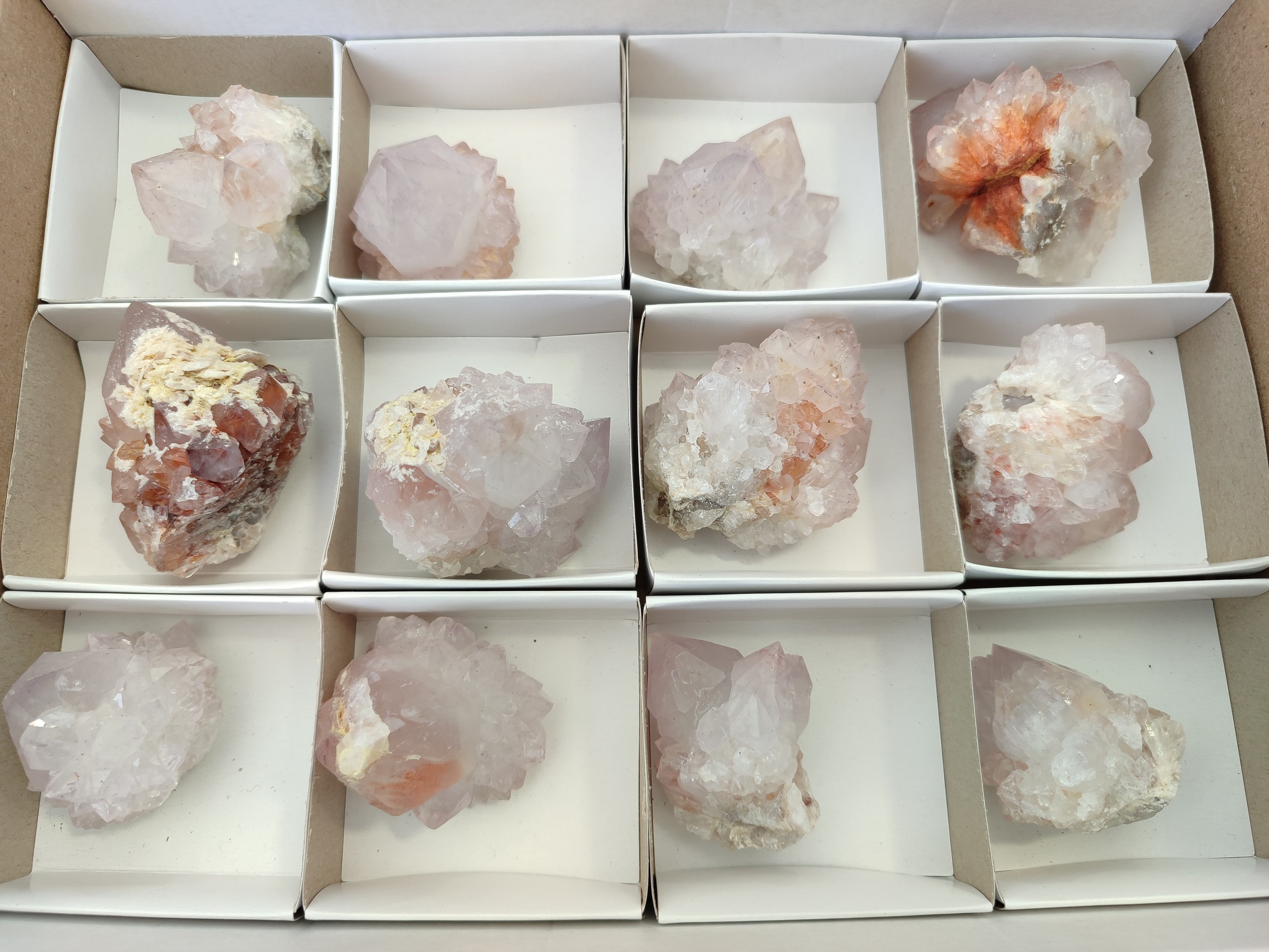 Natural Amethyst Spirit Quartz Clusters x 12 From Boekenhouthoek, South Africa - Toprock Gemstones and Minerals 