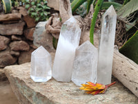 Polished Clear Quartz Crystals x 4 From Madagascar