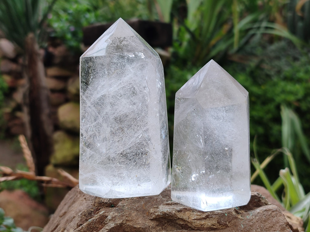 Polished Clear Quartz Crystals x 4 From Madagascar - Toprock Gemstones and Minerals 