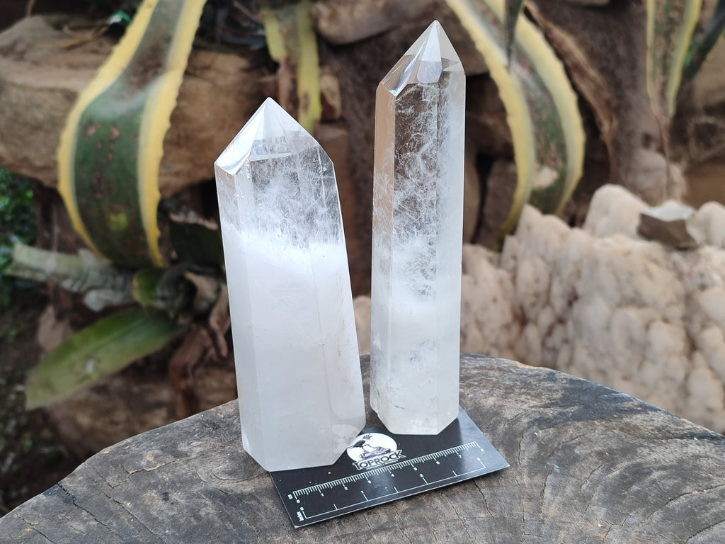 Polished Clear Quartz Crystals x 4 From Madagascar - Toprock Gemstones and Minerals 