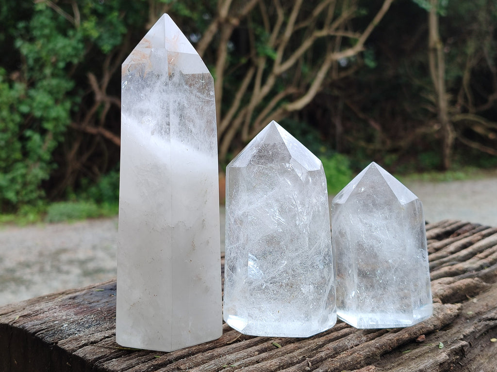 Polished Clear Quartz Crystals x 4 From Madagascar - Toprock Gemstones and Minerals 
