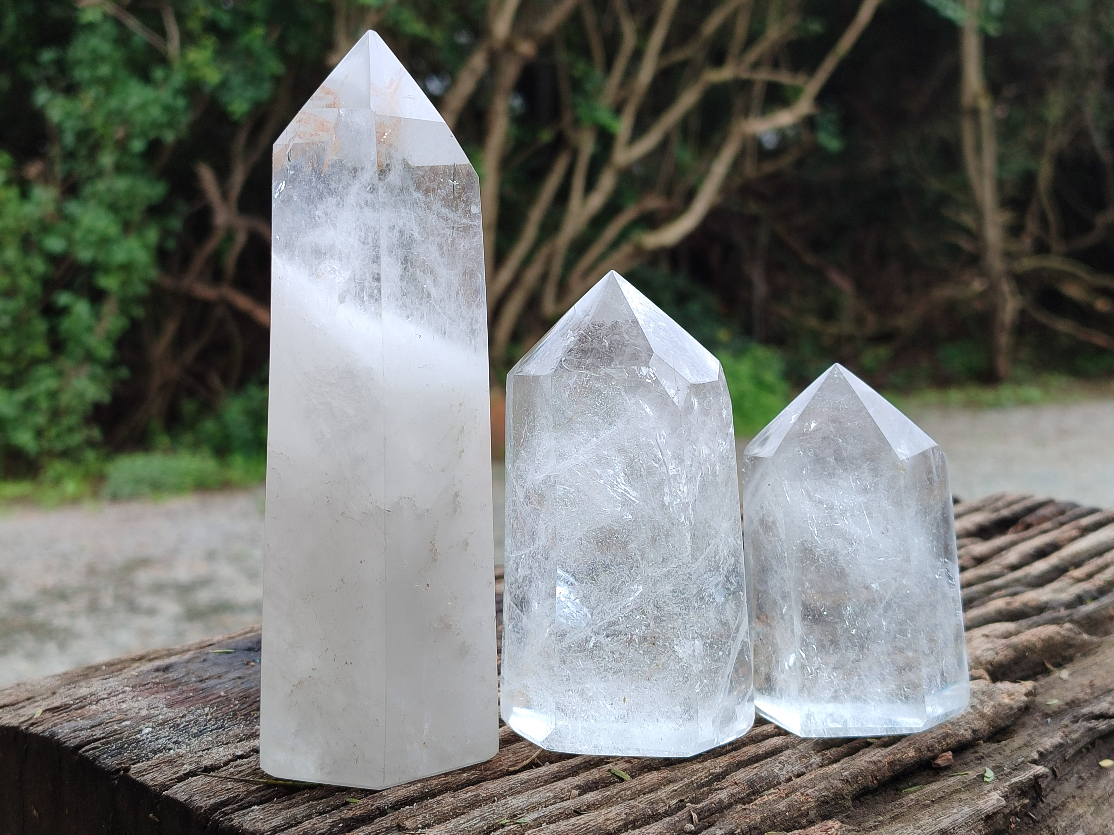 Polished Clear Quartz Crystals x 4 From Madagascar - Toprock Gemstones and Minerals 