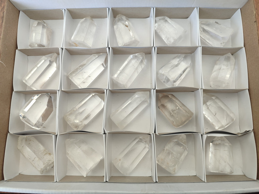 Polished Clear Quartz Crystals x 20 From Madagascar - Toprock Gemstones and Minerals 