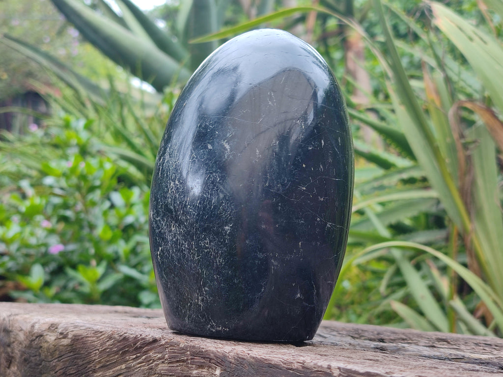 Polished Black Tourmaline Standing Free Form x 1 From Madagascar - Toprock Gemstones and Minerals 