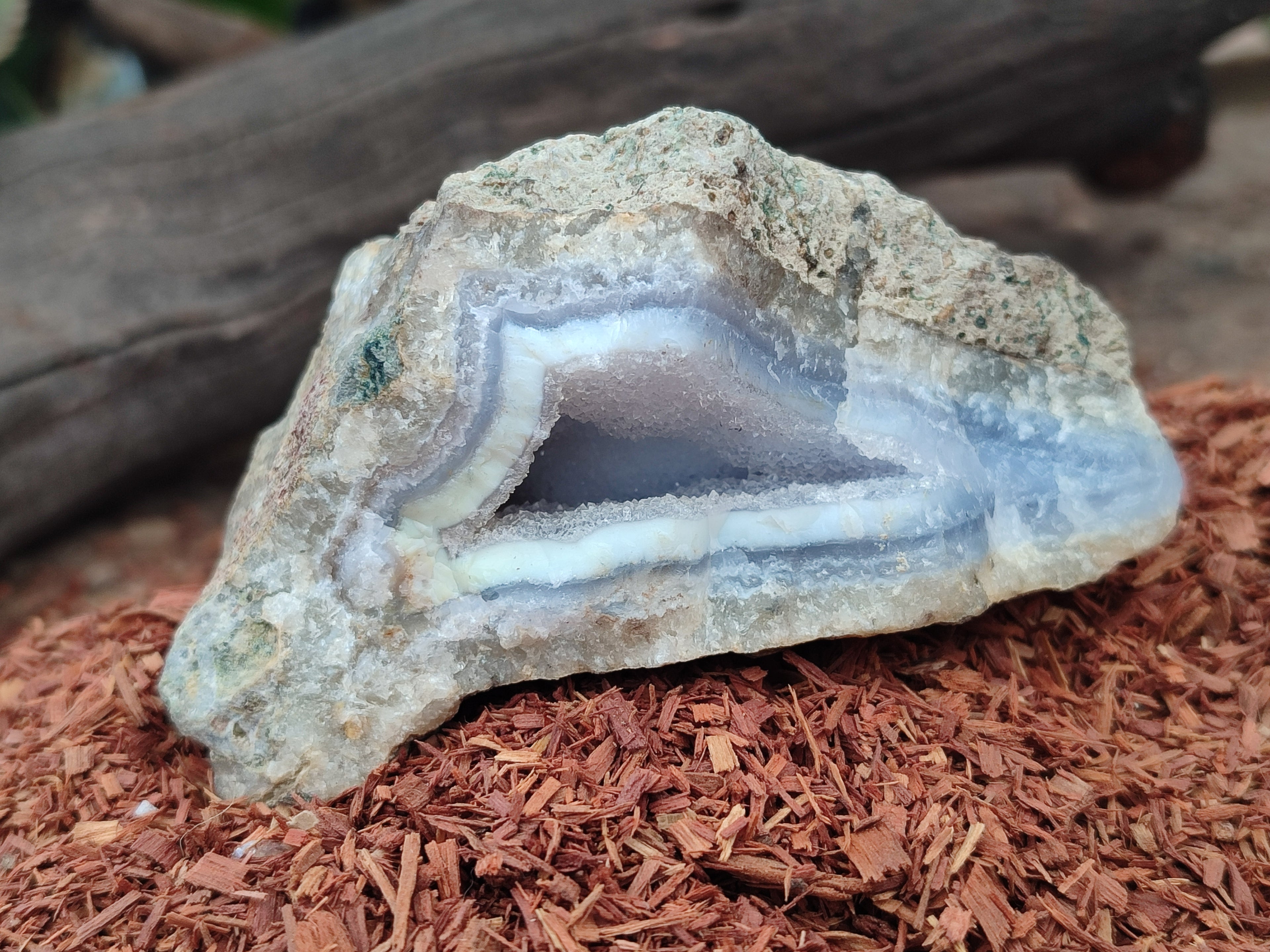 Natural Blue Lace Agate Geode Specimens x 12 From Nsanje, Malawi - Toprock Gemstones and Minerals 