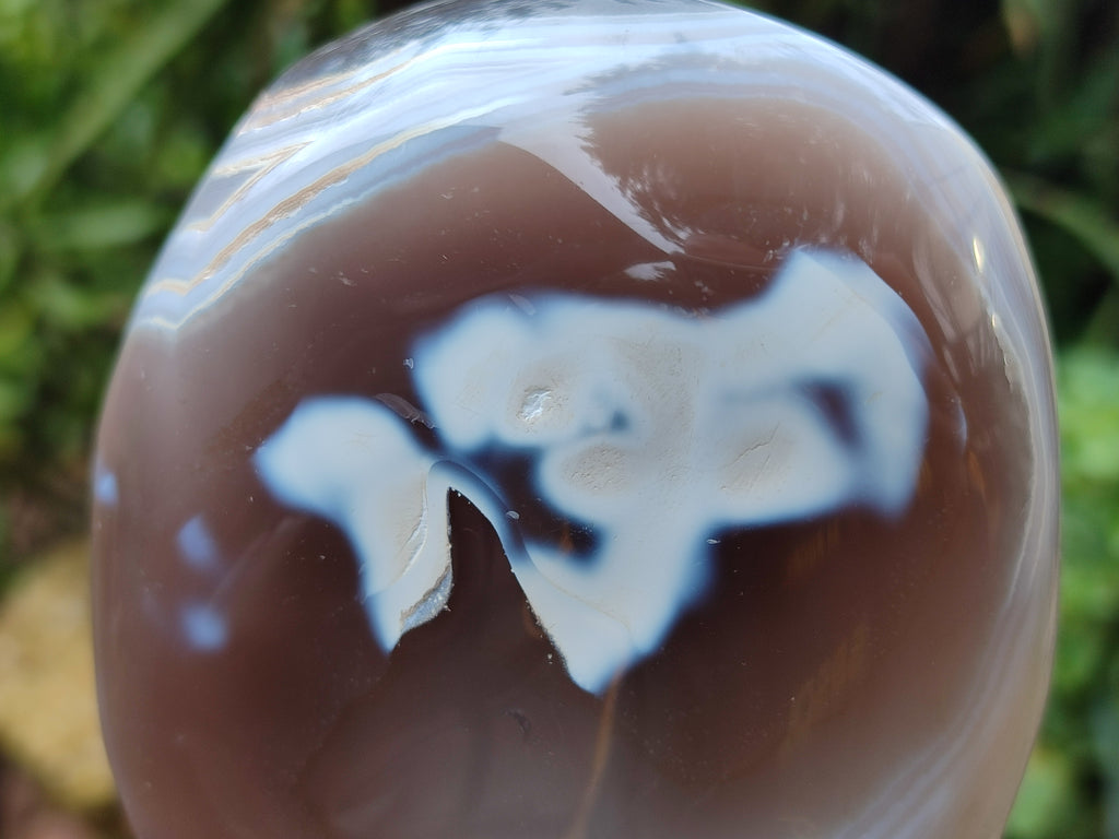 Polished Banded and Snow / Orca Agate Standing Free Forms x 3 From Madagascar - Toprock Gemstones and Minerals 