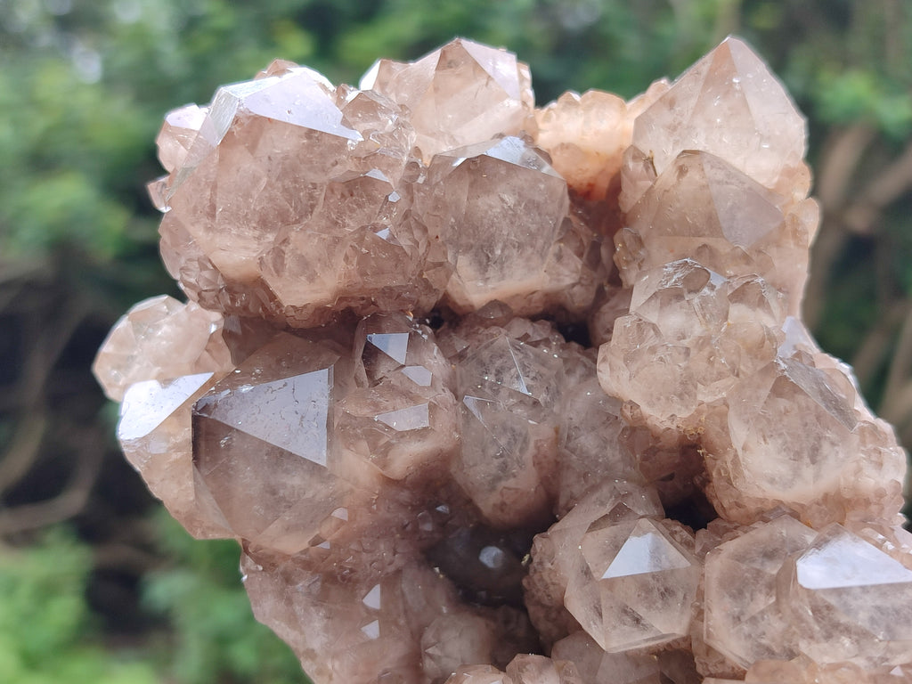 Natural Smokey Phantom Quartz Clusters x 2 From Luena, Congo - Toprock Gemstones and Minerals 