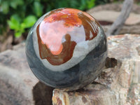 Polished Polychrome Jasper Spheres x 2 From Northwest Coast, Madagascar