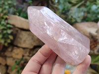 Polished Rose Quartz Crystal Points x 3 From Ambatondrazaka, Madagascar
