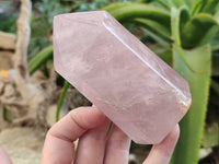 Polished Rose Quartz Crystal Points x 3 From Ambatondrazaka, Madagascar