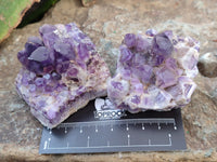 Natural Dark and Chevron Amethyst Clusters x 12 From Mapatizya, Zambia